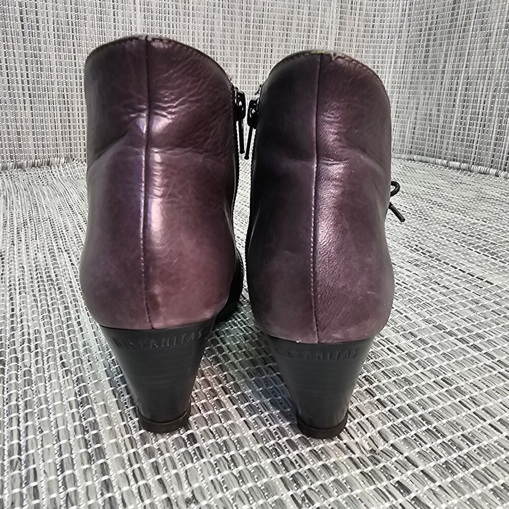 HISPANITAS Booties Heeled Black Leather Womens Size 35 Witchy Lagenlook Bohemian - Picture 7 of 13